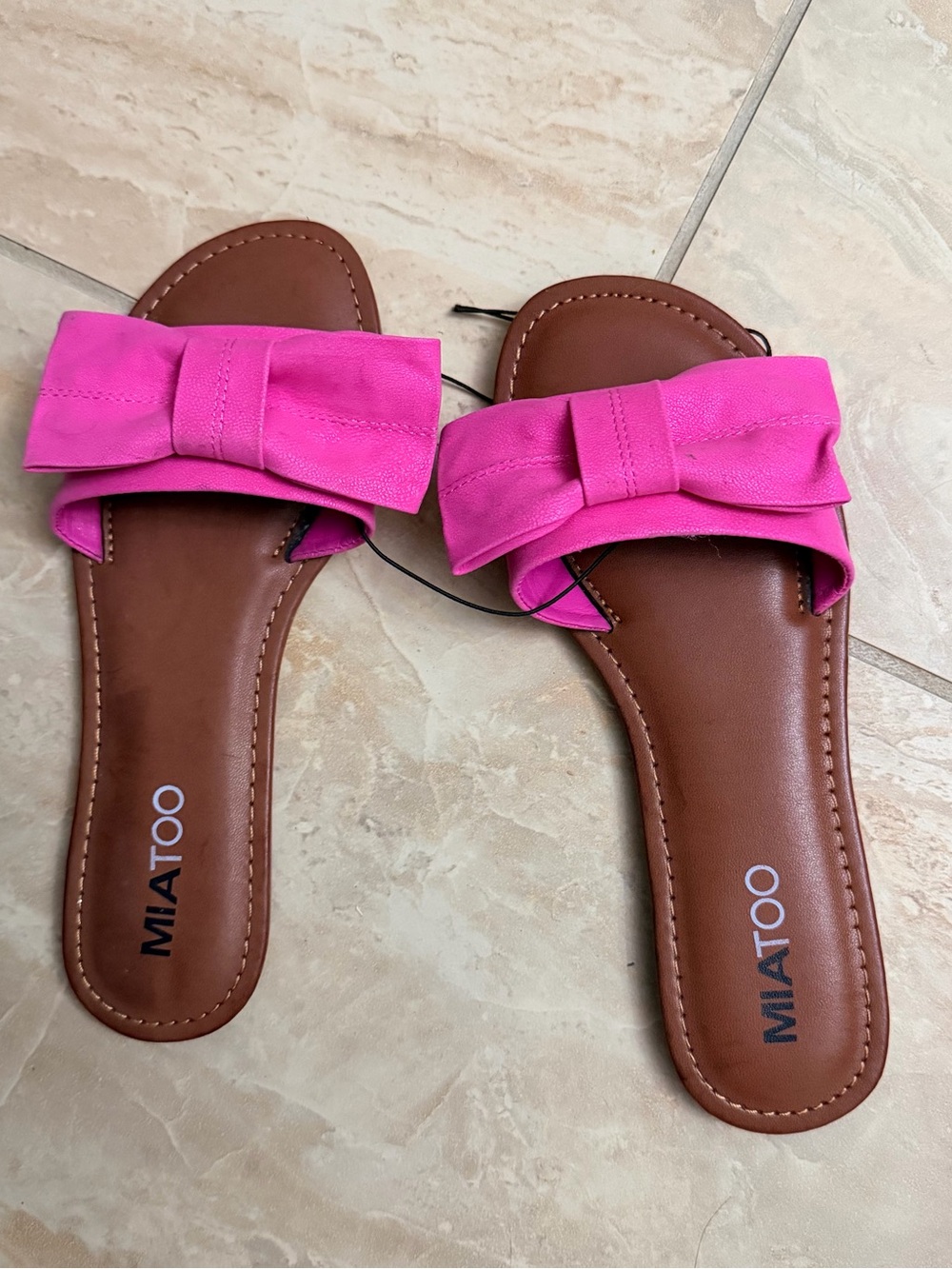 Pink Bow Slide Sandals